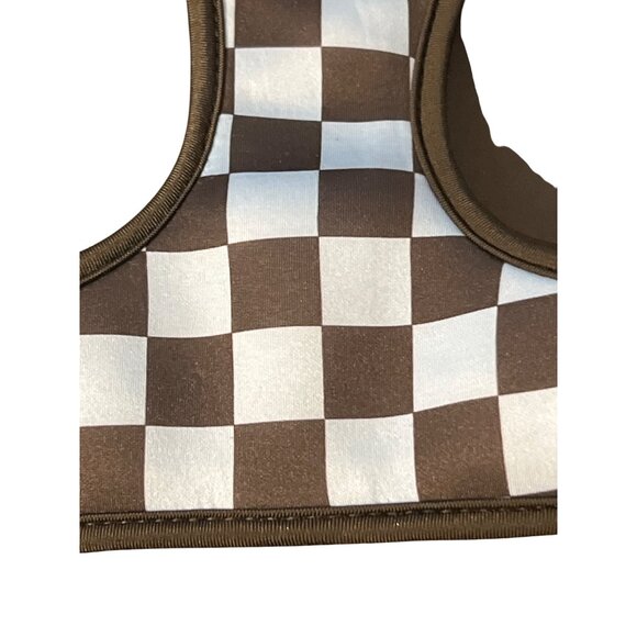 Top Paw Adjustable Fashion Comfort Dog Harness Checkered Black Blue Sz M NWT - Picture 2 of 5